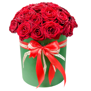 Красные розы в коробке «Принцесса София»
