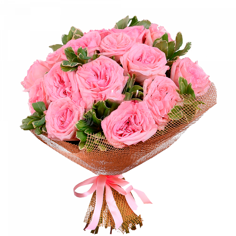 Букет из 15 розовых роз «Ласка»
